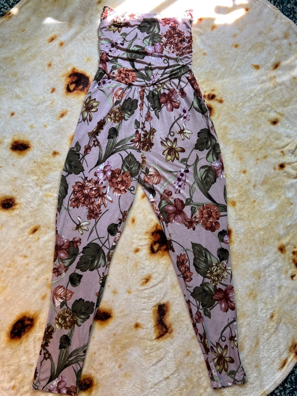 Strapless Floral Jumpsuit